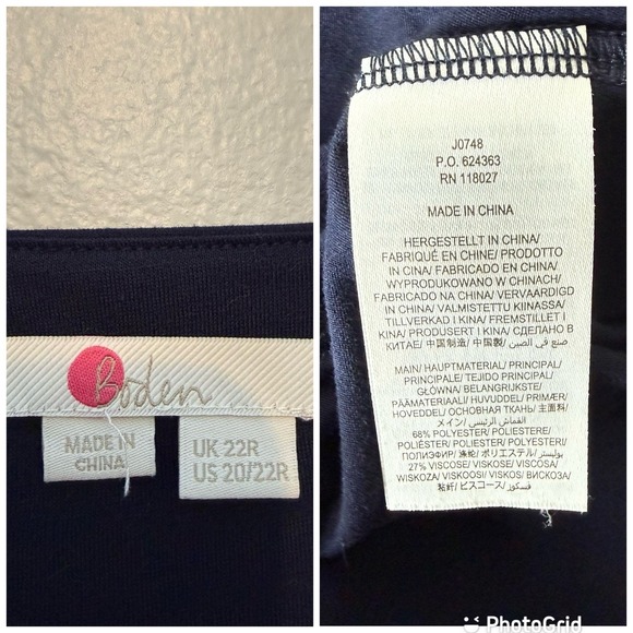 Boden Catherine Navy Blue Pleated Long Sleeve Midi Dress Womens US 20/22R - Picture 14 of 14